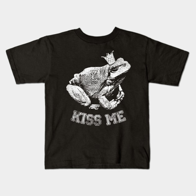 Kiss me, I'm a frog charming prince under a spell Kids T-Shirt by Scofano